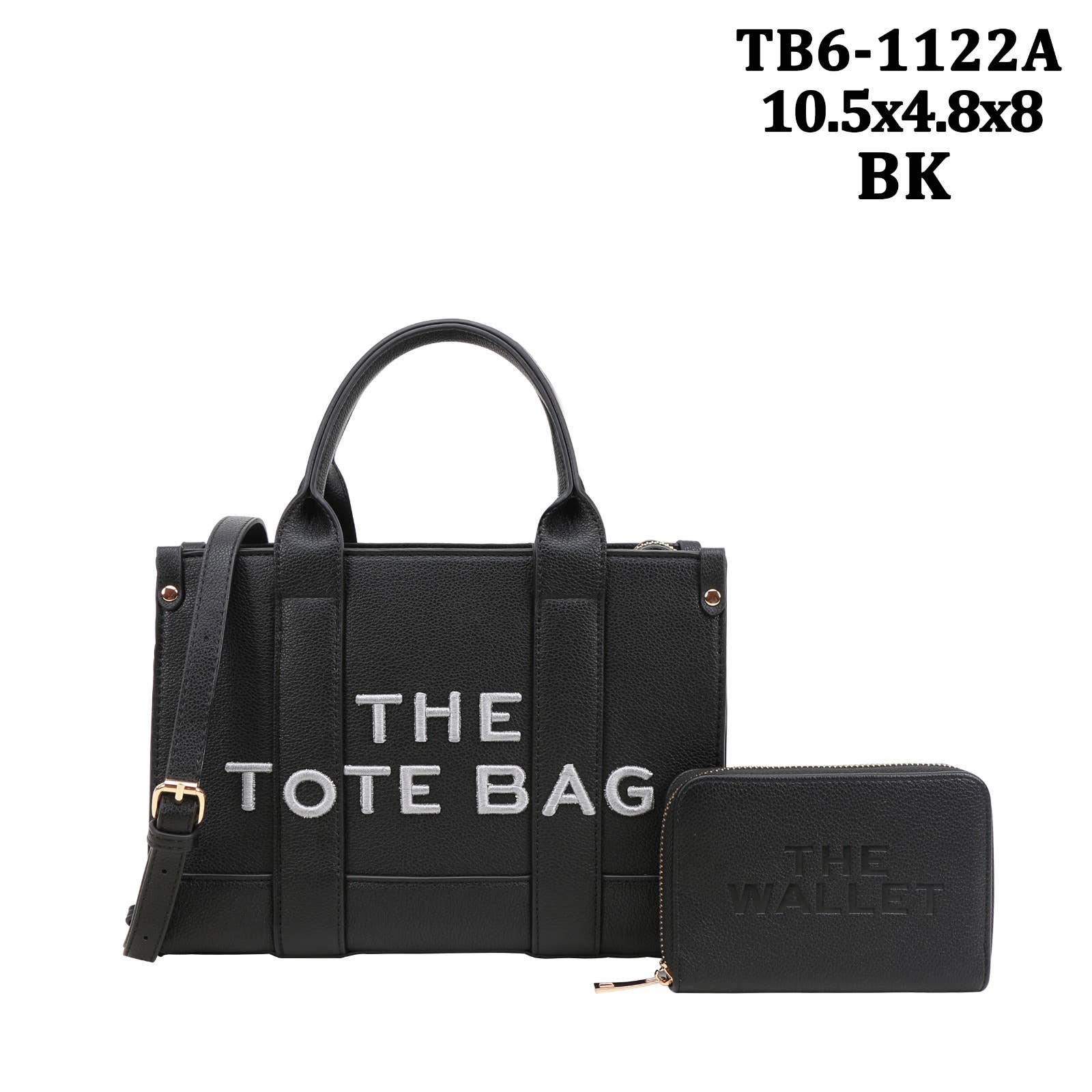 The Tote Bag with Card Hold TB6-1122A: Black