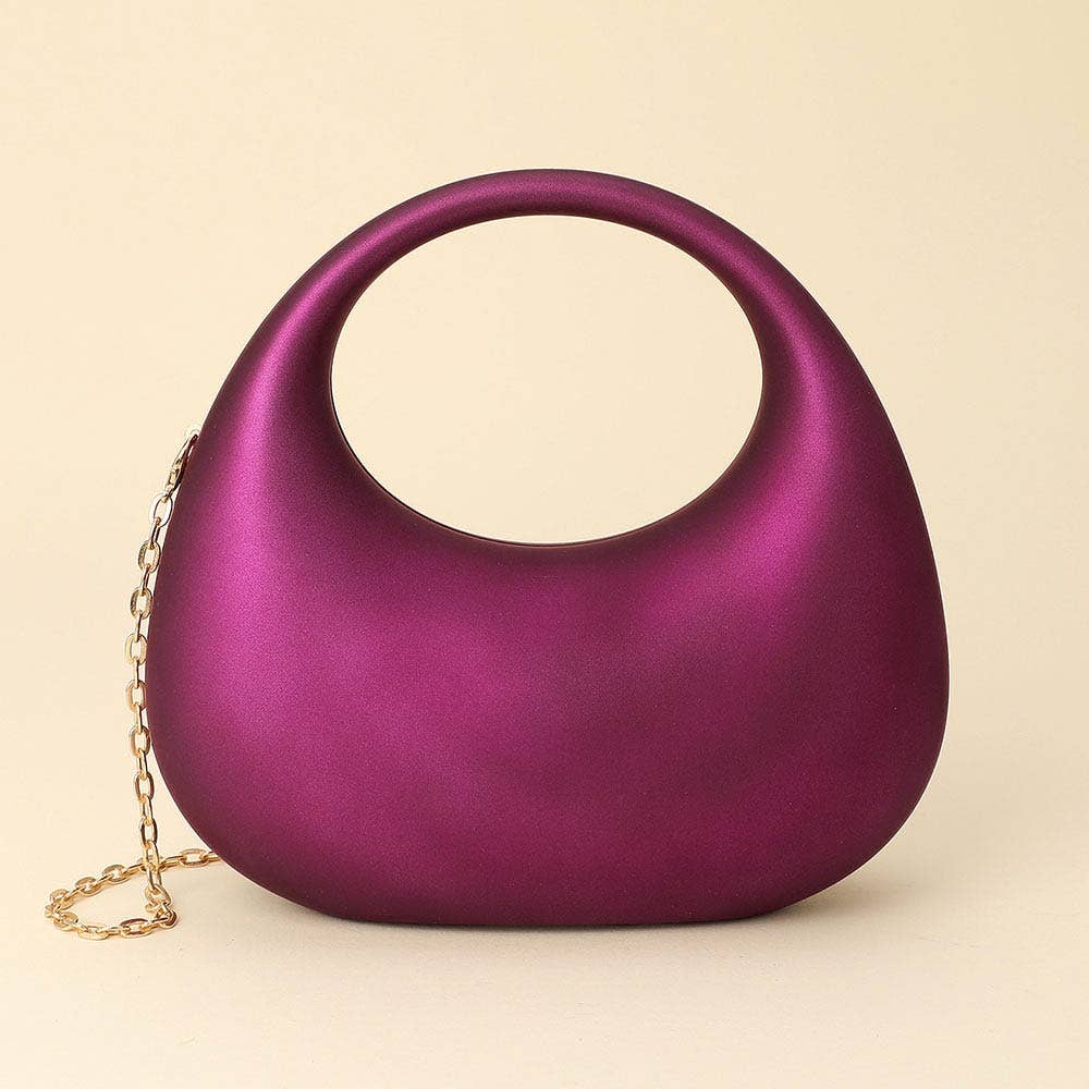 Matte Acrylic Crescent Handbag: Red