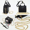 THE MINI BAG Message Pointed Faux Leather Bag Charm / Mini Bag / Crossbody Bag: Black