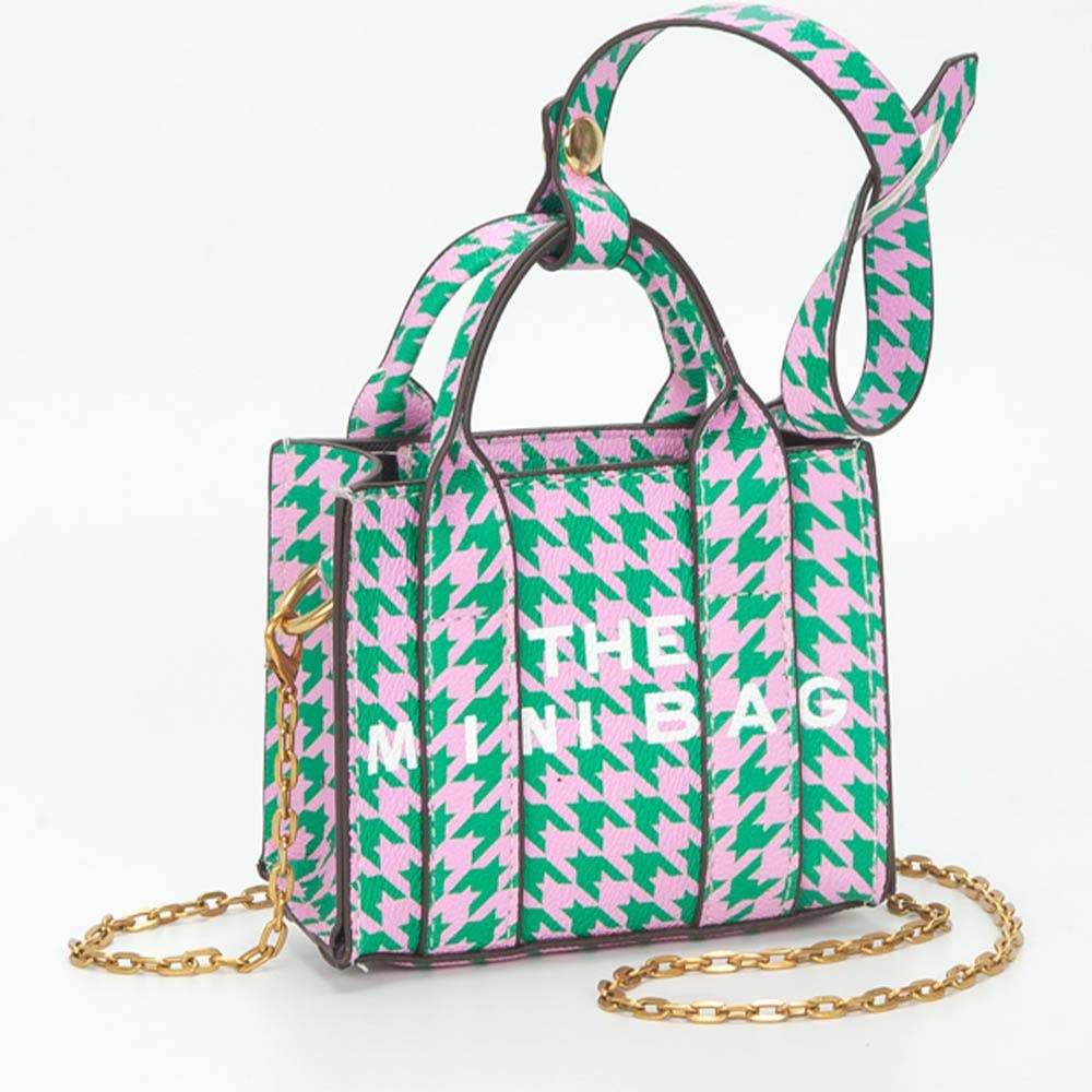 THE MINI BAG Message Pointed Faux Leather Bag Charm / Mini Bag / Crossbody Bag: Red