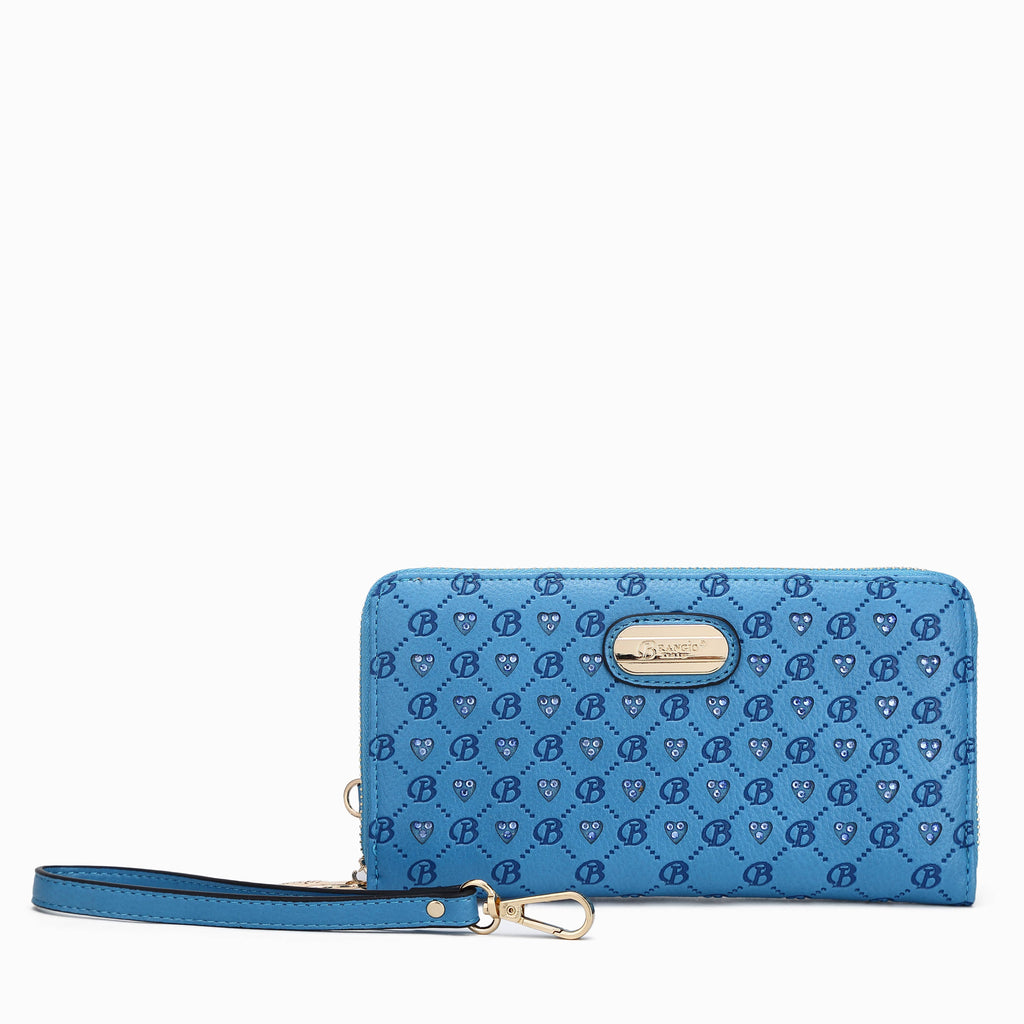 Brangio  Chic Zippered Around Wristlet Wallet: Ocean Blue