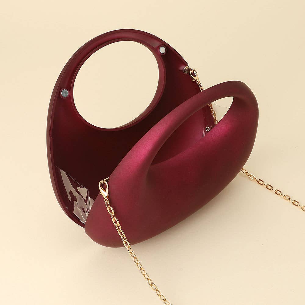 Matte Acrylic Crescent Handbag: Red