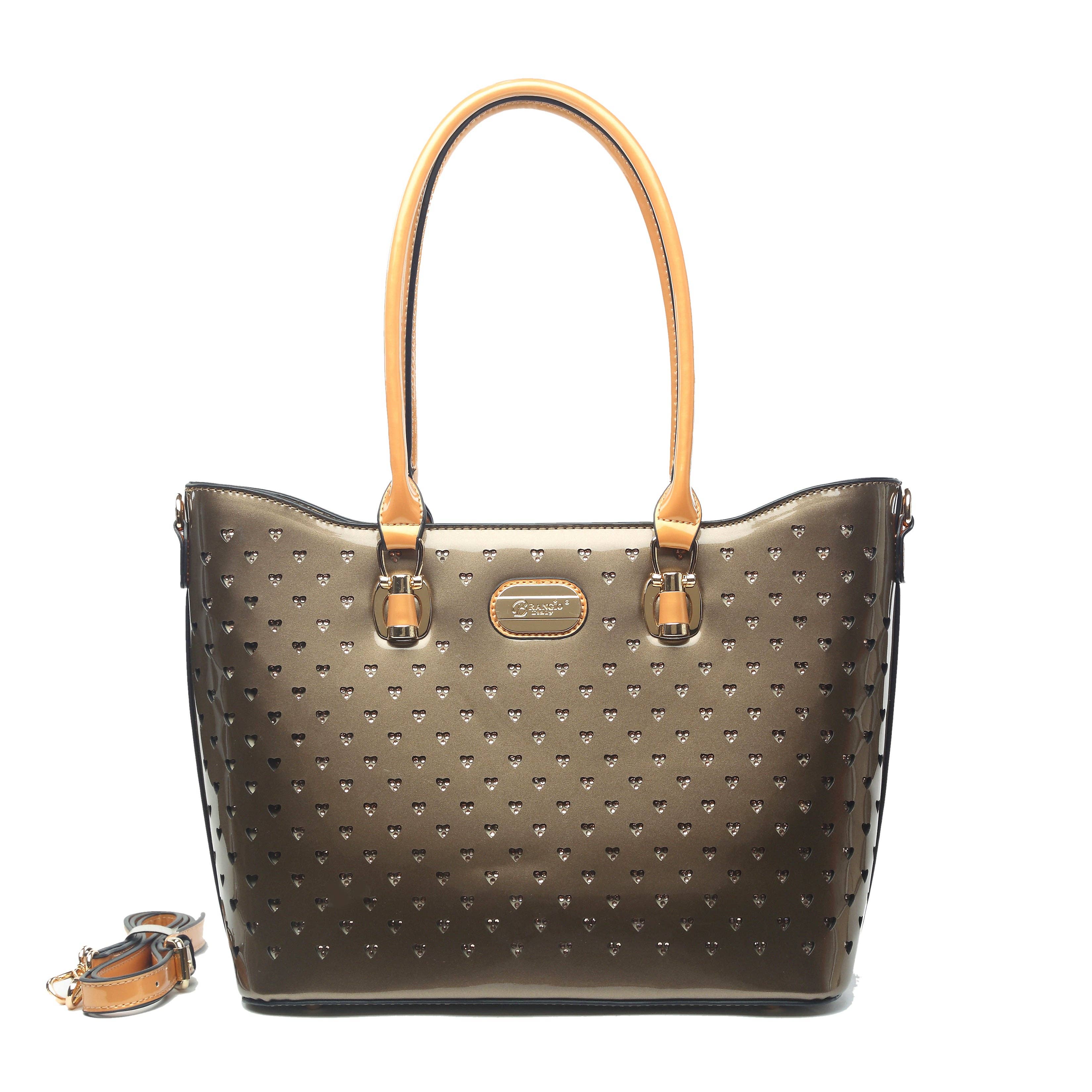 Brangio Italy Midnight Sapphire Tote Bag: Pewter
