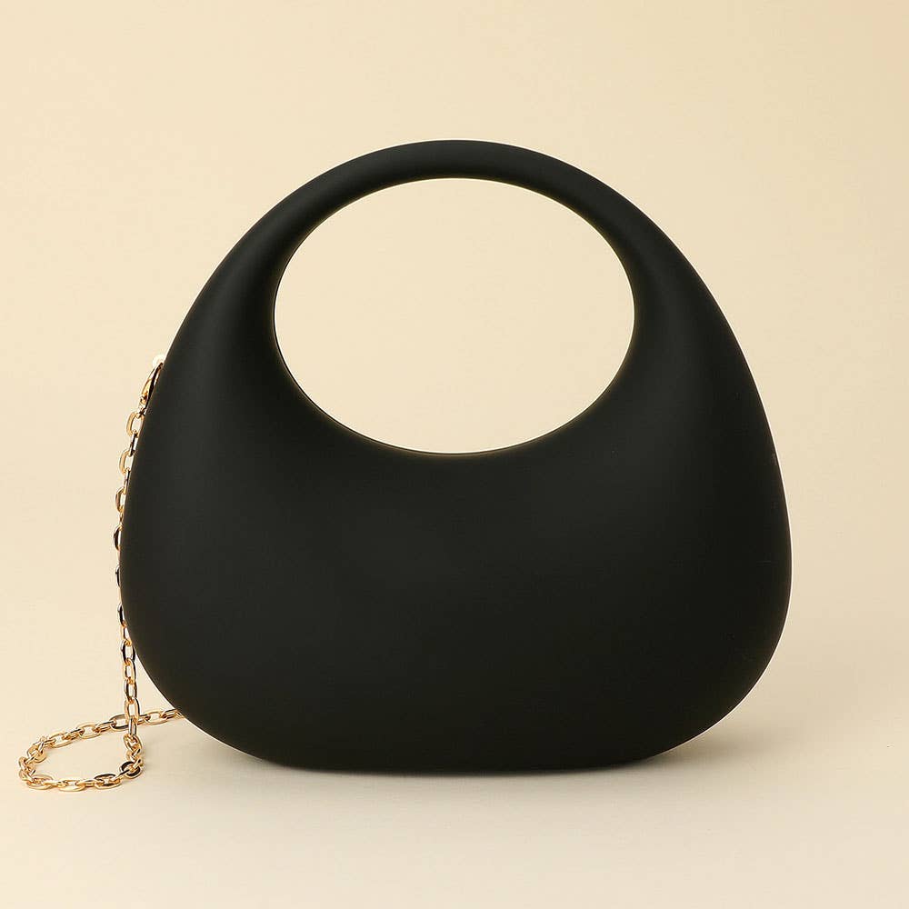 Matte Acrylic Crescent Handbag: Purple