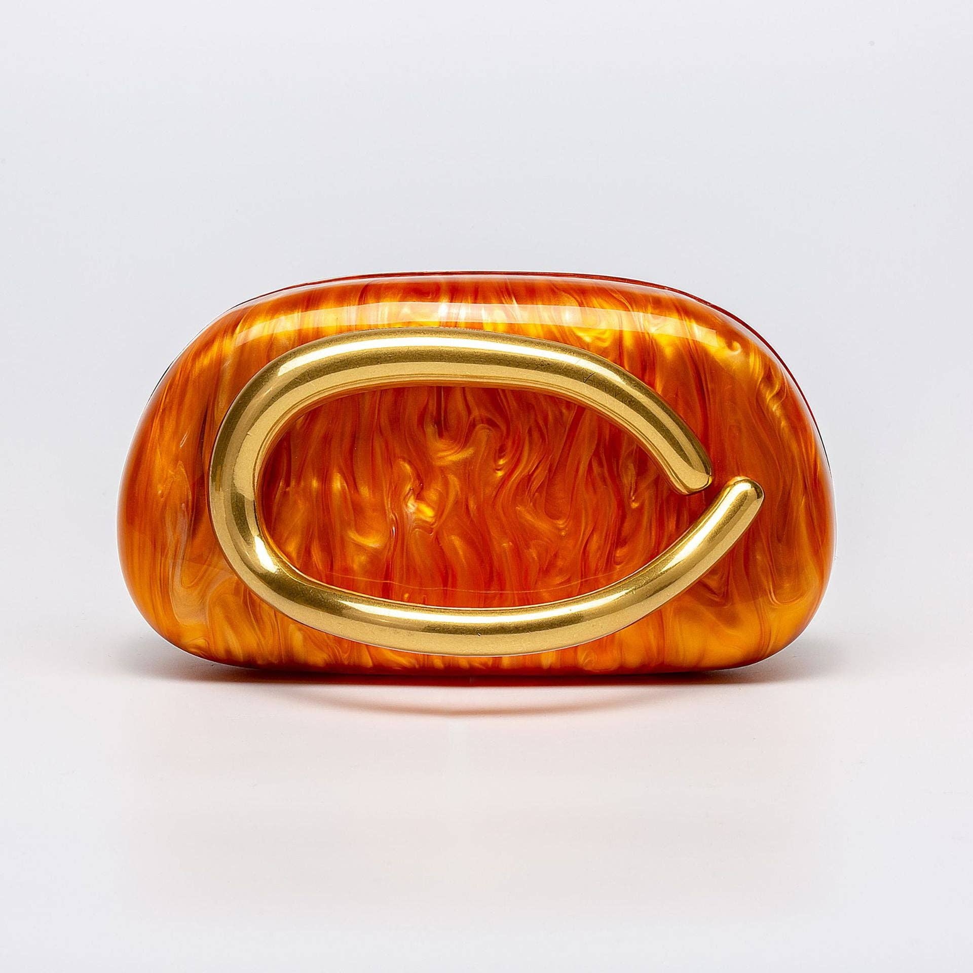 Trendy Shell Acrylic Clutch Bag for Evening Events: Acrylic Orange