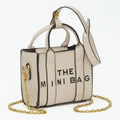 THE MINI BAG Message Pointed Faux Leather Bag Charm / Mini Bag / Crossbody Bag: Beige