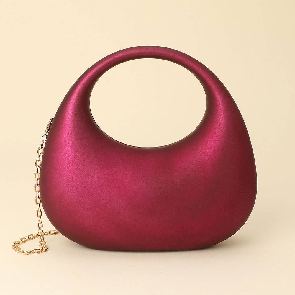 Matte Acrylic Crescent Handbag: Purple