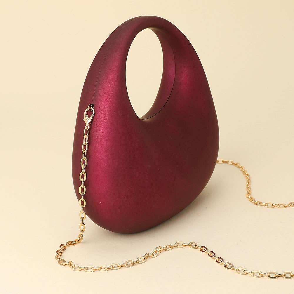 Matte Acrylic Crescent Handbag: Red