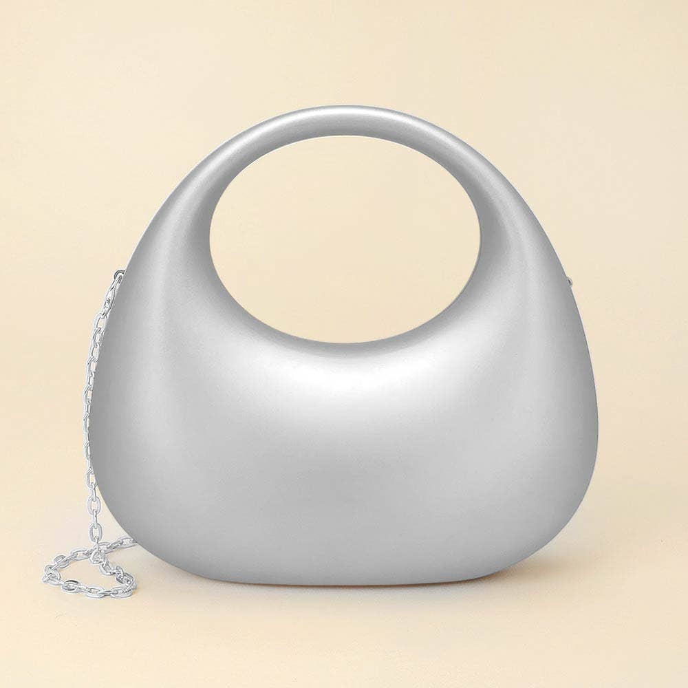 Matte Acrylic Crescent Handbag: Red