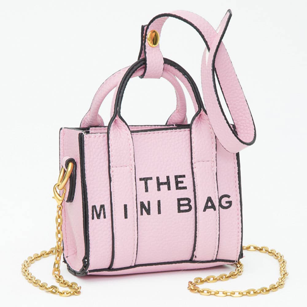 THE MINI BAG Message Pointed Faux Leather Bag Charm / Mini Bag / Crossbody Bag: Red