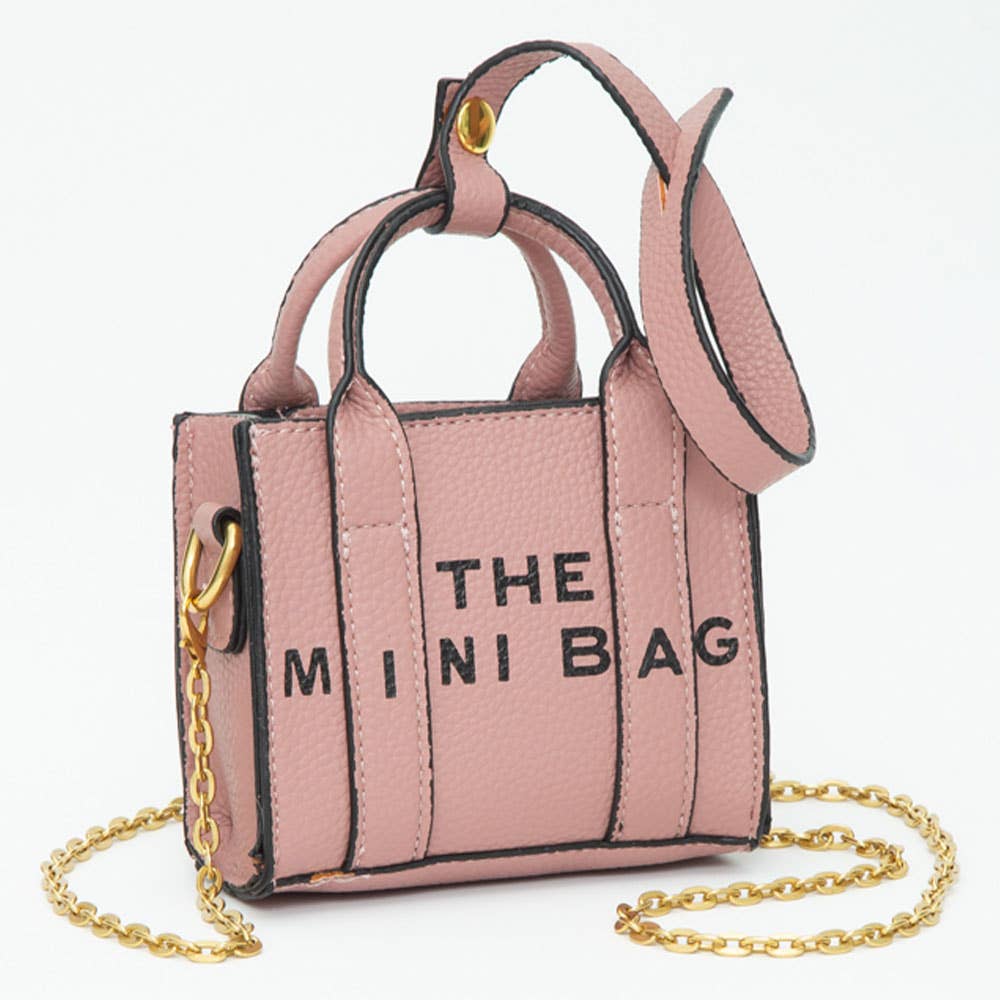 THE MINI BAG Message Pointed Faux Leather Bag Charm / Mini Bag / Crossbody Bag: Red