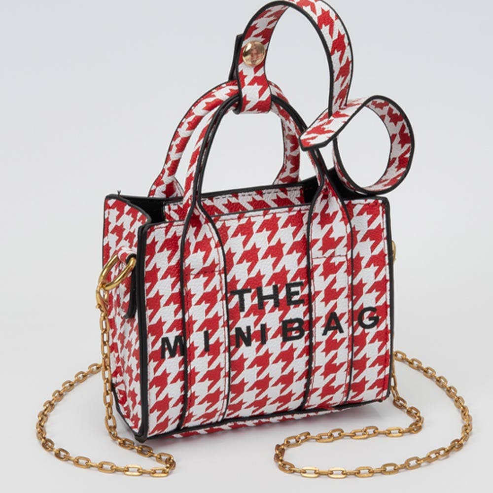 THE MINI BAG Message Pointed Faux Leather Bag Charm / Mini Bag / Crossbody Bag: Beige