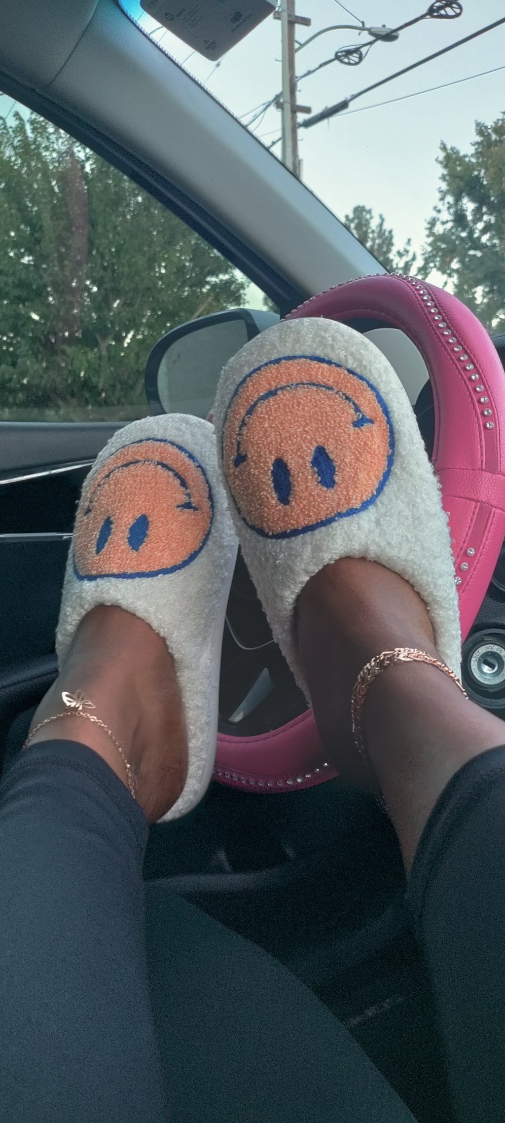 Smiley face slippers