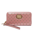 Brangio Italy Blue Patent Leather Zippered Wallet: Pink