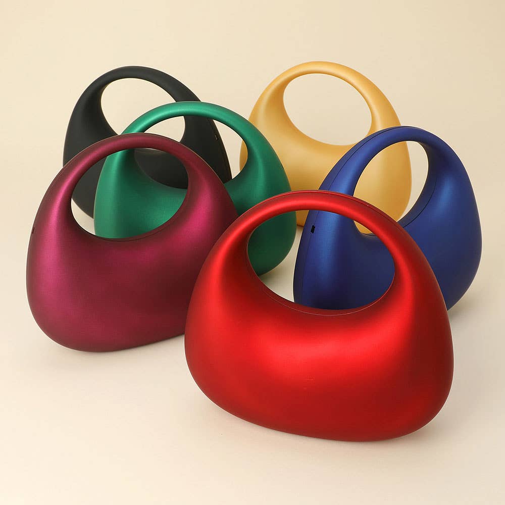 Matte Acrylic Crescent Handbag: Red