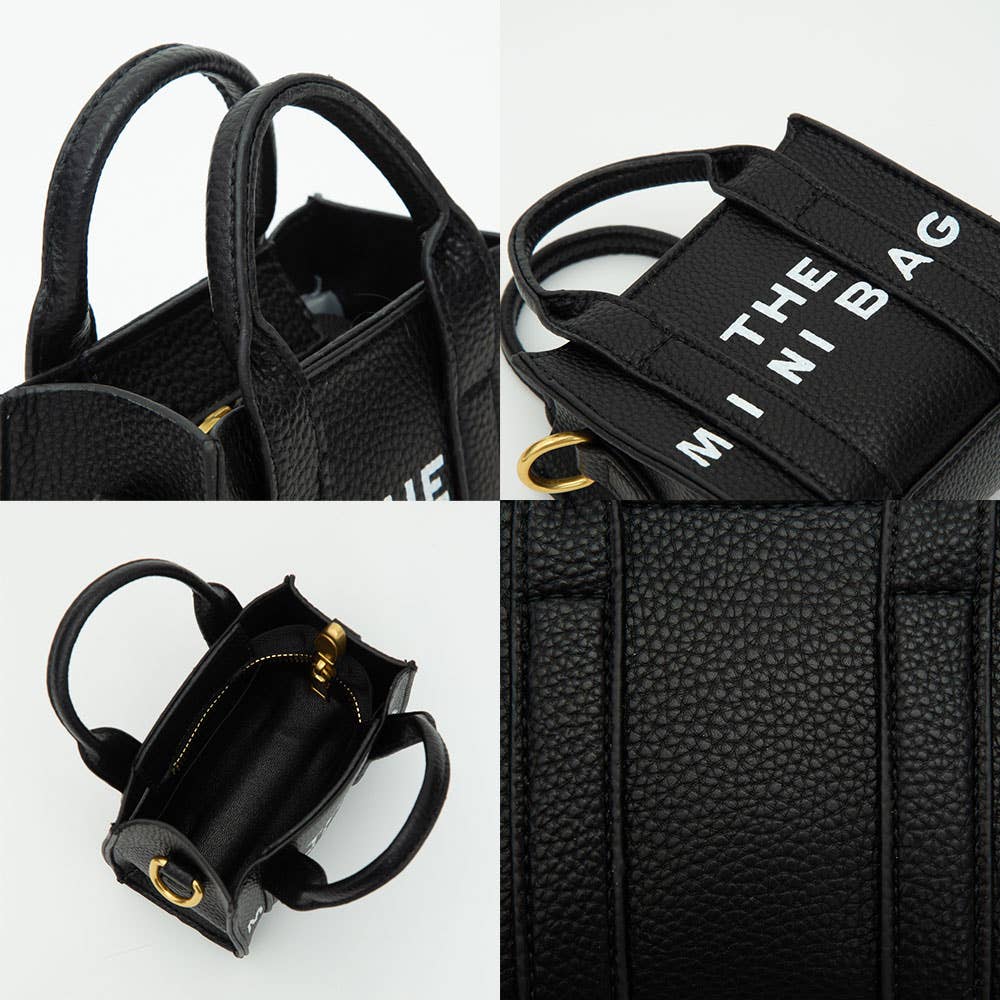 THE MINI BAG Message Pointed Faux Leather Bag Charm / Mini Bag / Crossbody Bag: Red