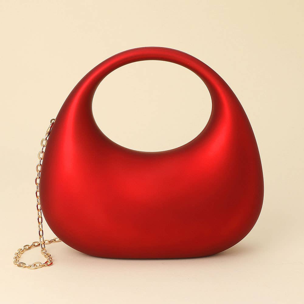 Matte Acrylic Crescent Handbag: Silver