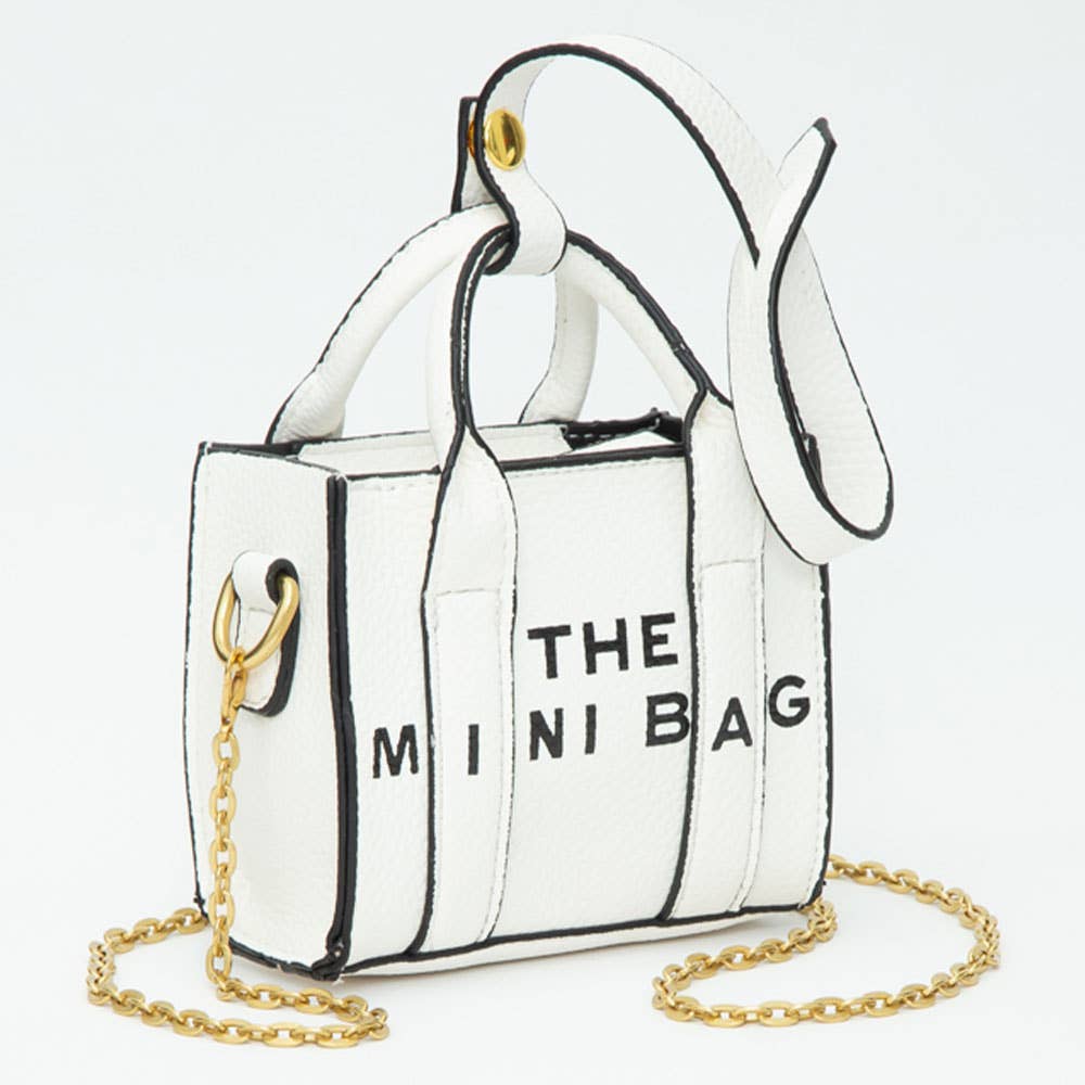 THE MINI BAG Message Pointed Faux Leather Bag Charm / Mini Bag / Crossbody Bag: Red