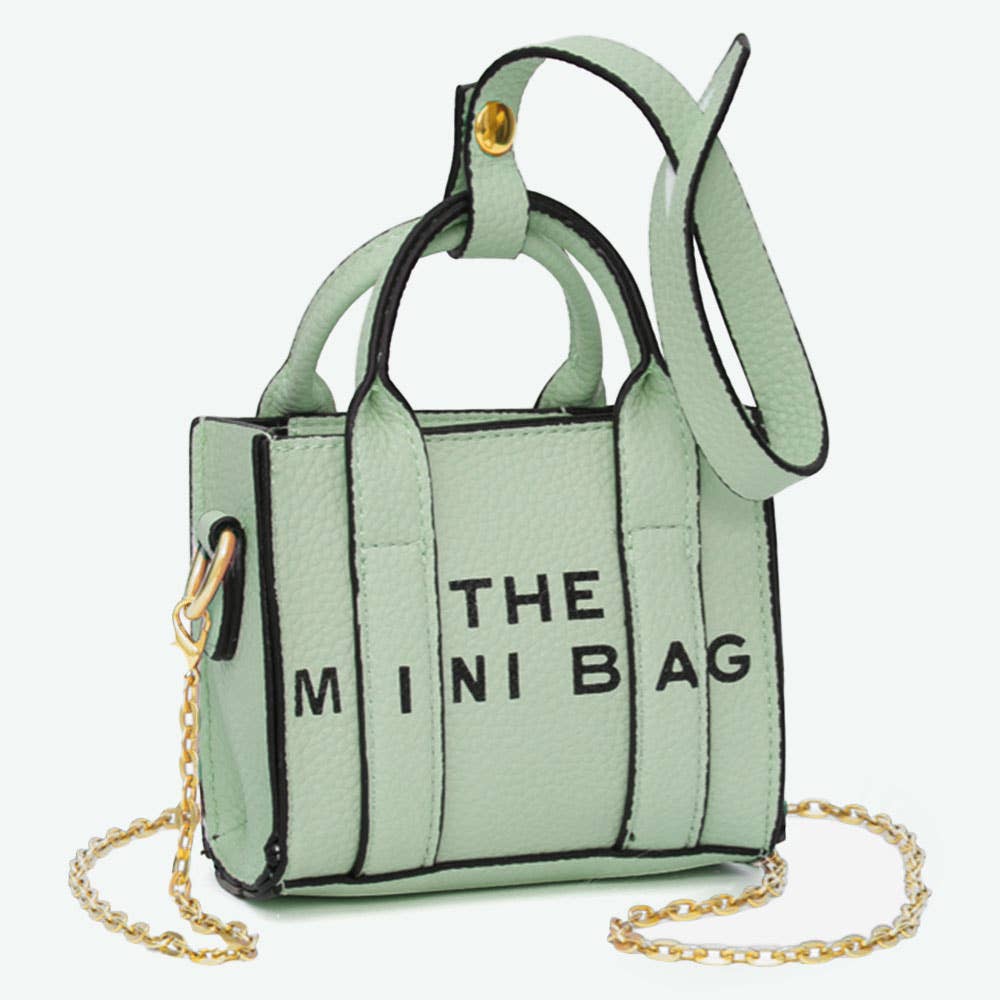 THE MINI BAG Message Pointed Faux Leather Bag Charm / Mini Bag / Crossbody Bag: Red
