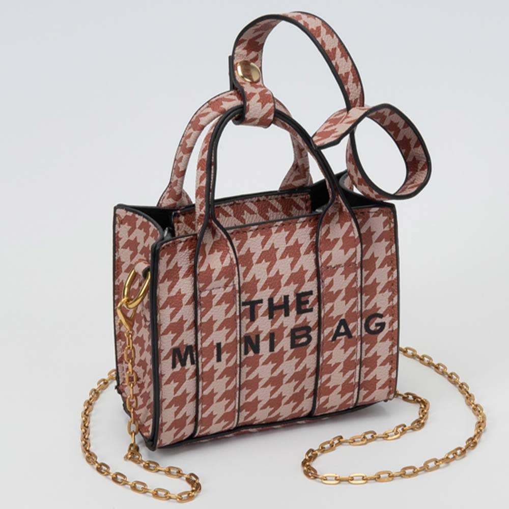 THE MINI BAG Message Pointed Faux Leather Bag Charm / Mini Bag / Crossbody Bag: Beige