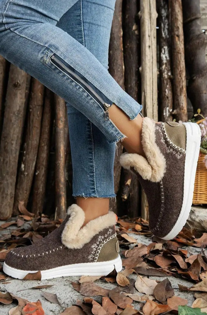 Suede plush Anklet Boots