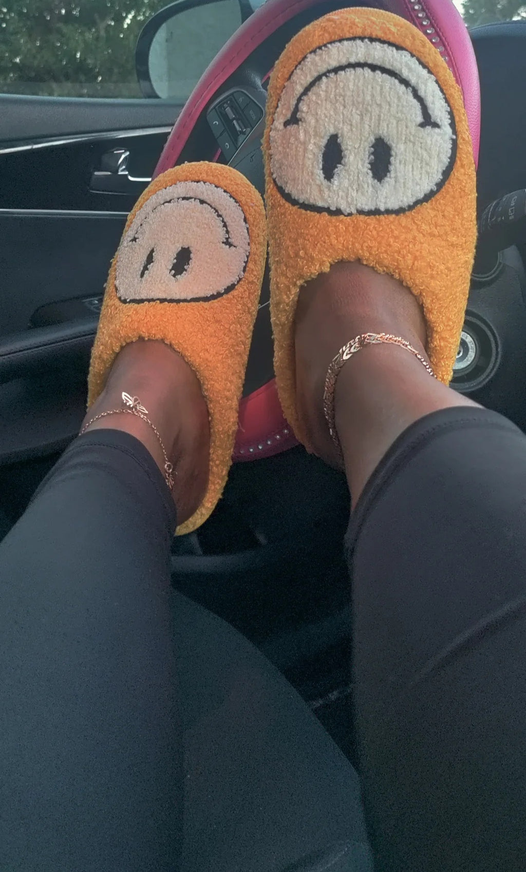 Smiley face slippers
