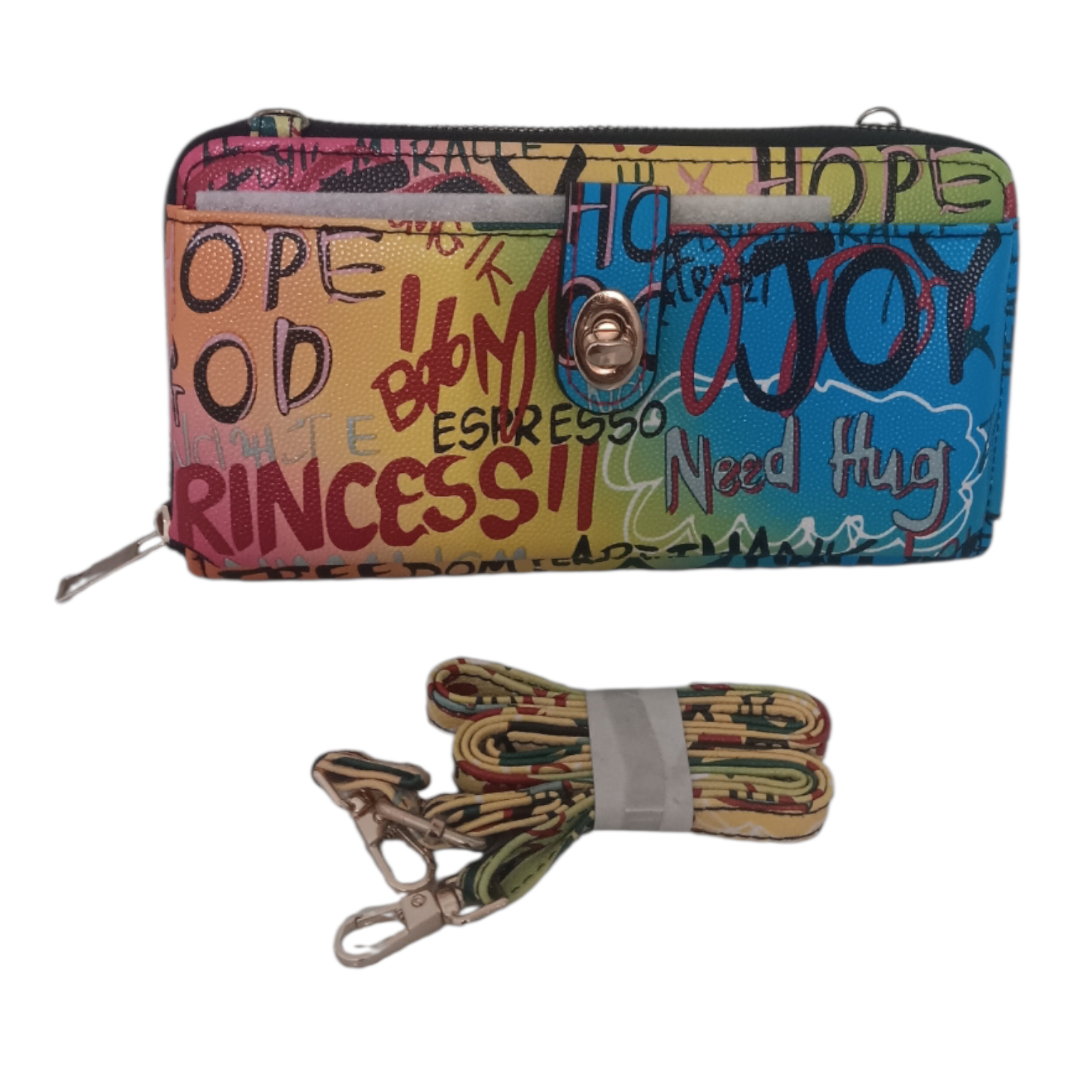 Graffiti wallet cell phone purse