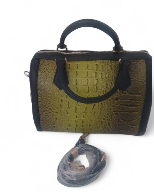 Fashion croco Satchel Bag comes with shoulder Strap