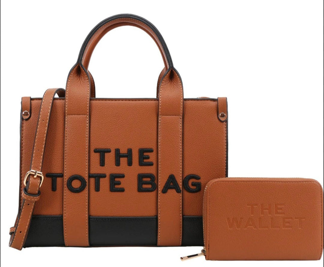 Tote Bag with wallet Brown
