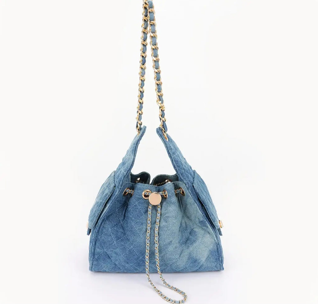 Quilted Denim Shoulder Bag