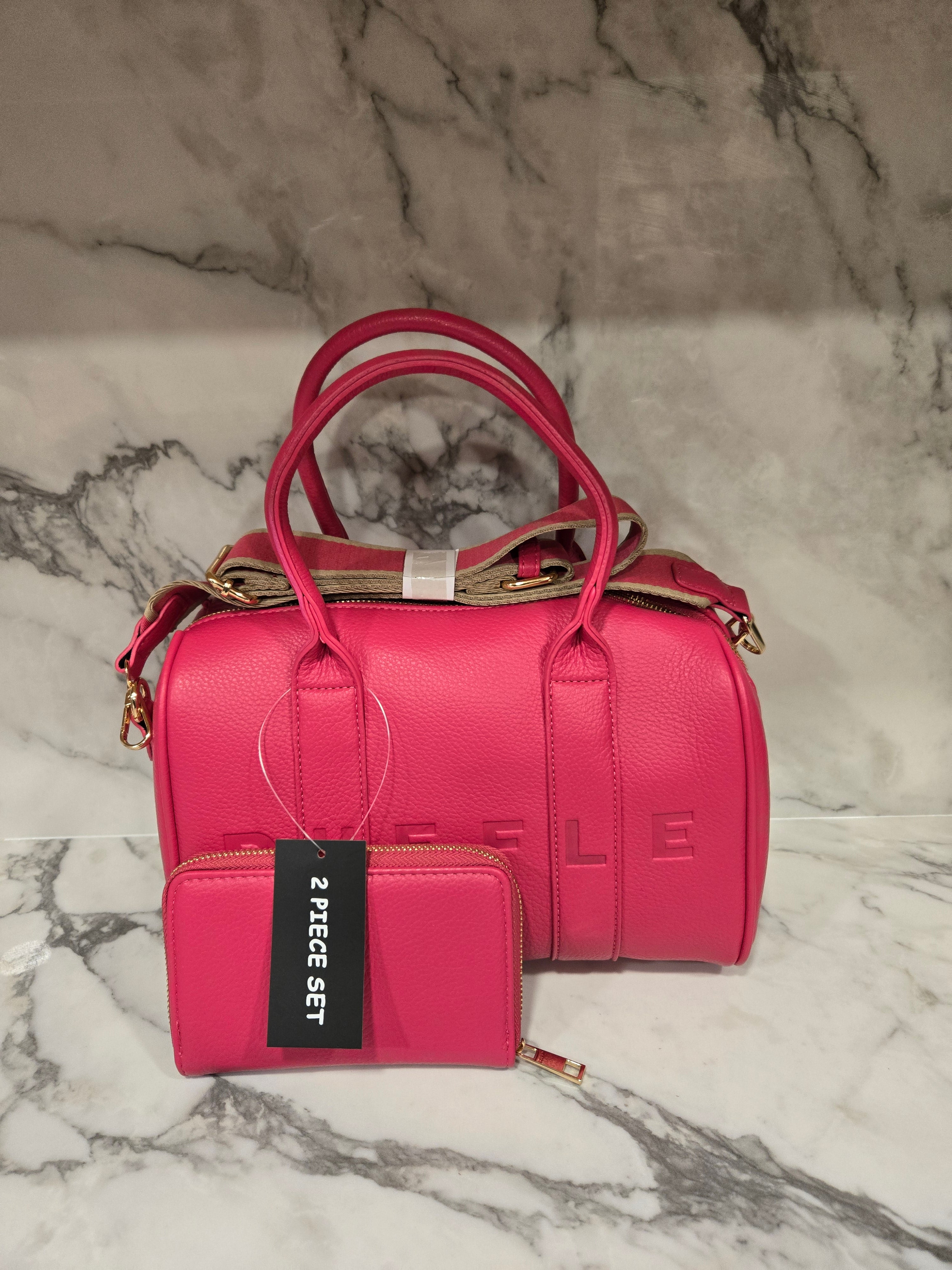 Duffe pink set come with wallet