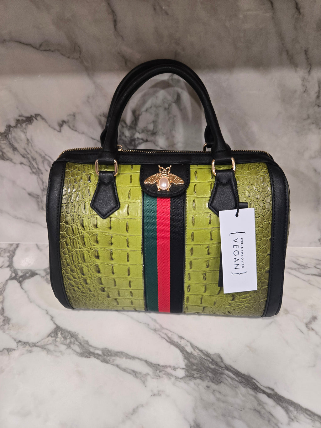 Fashion crocodile Satchel Bag comes with shoulder Strap