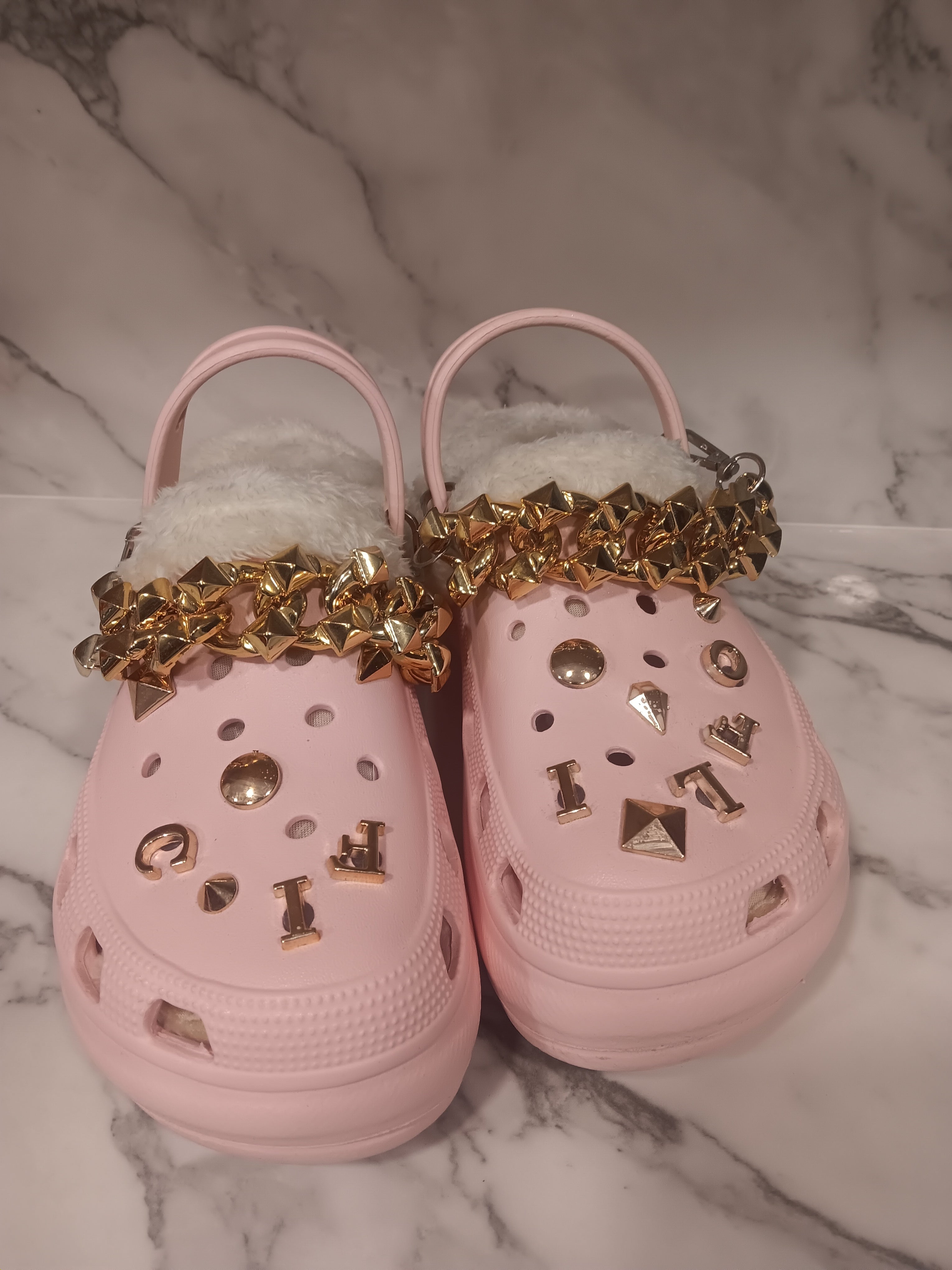 Pink Winter Fur Crocs