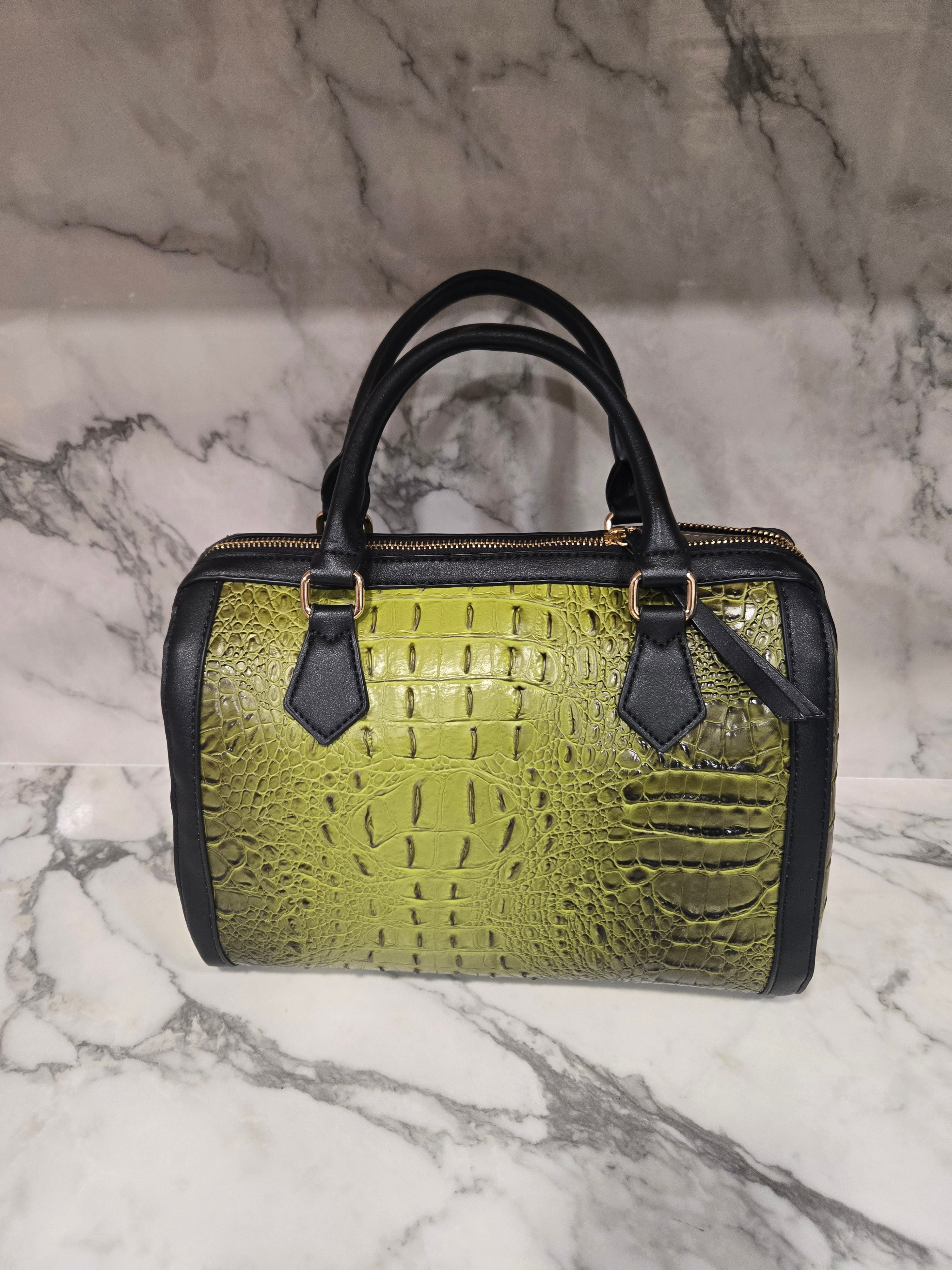Fashion crocodile Satchel Bag comes with shoulder Strap