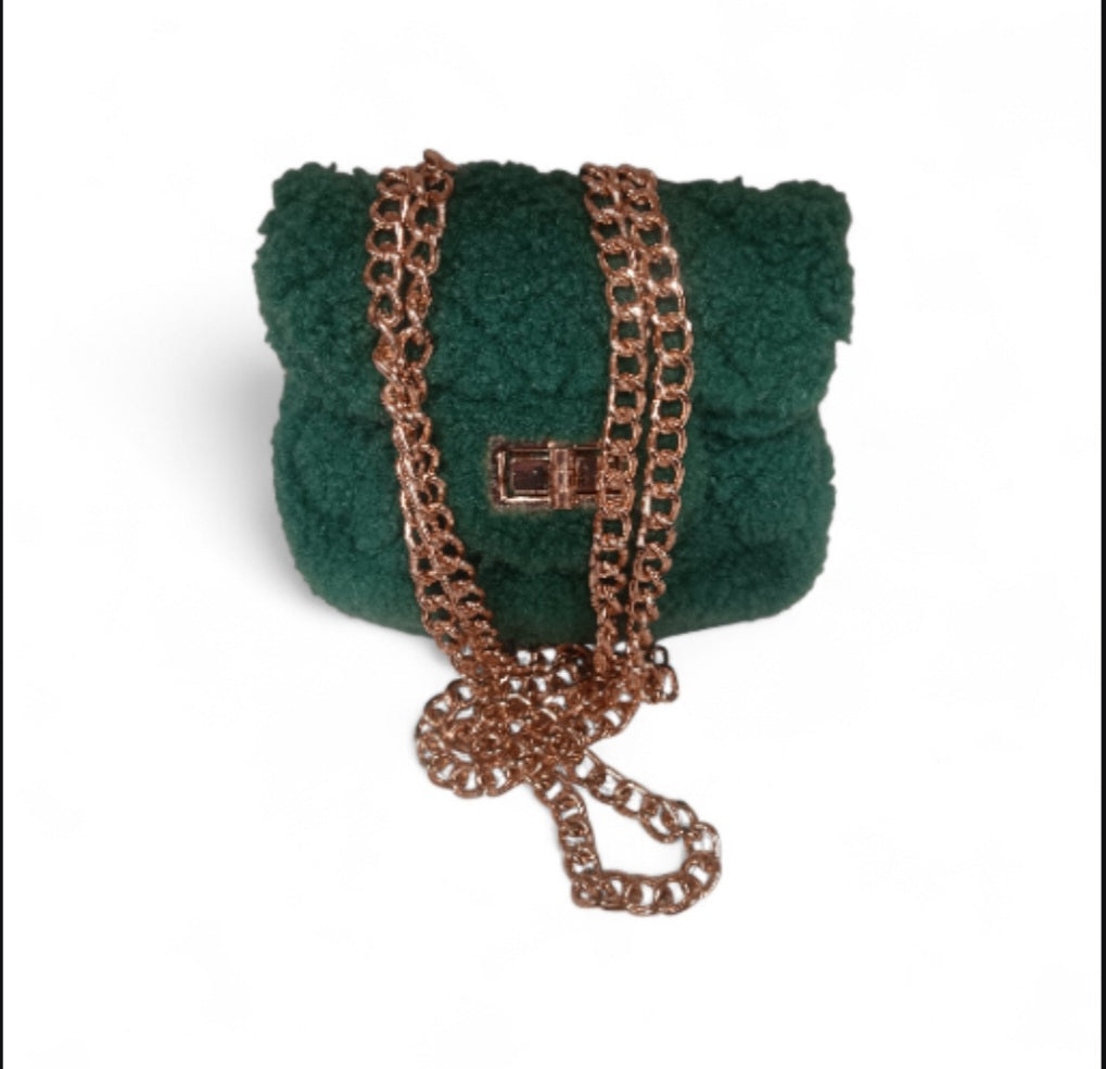 Fur mini Crossbody Bag comes with shoulder Strap