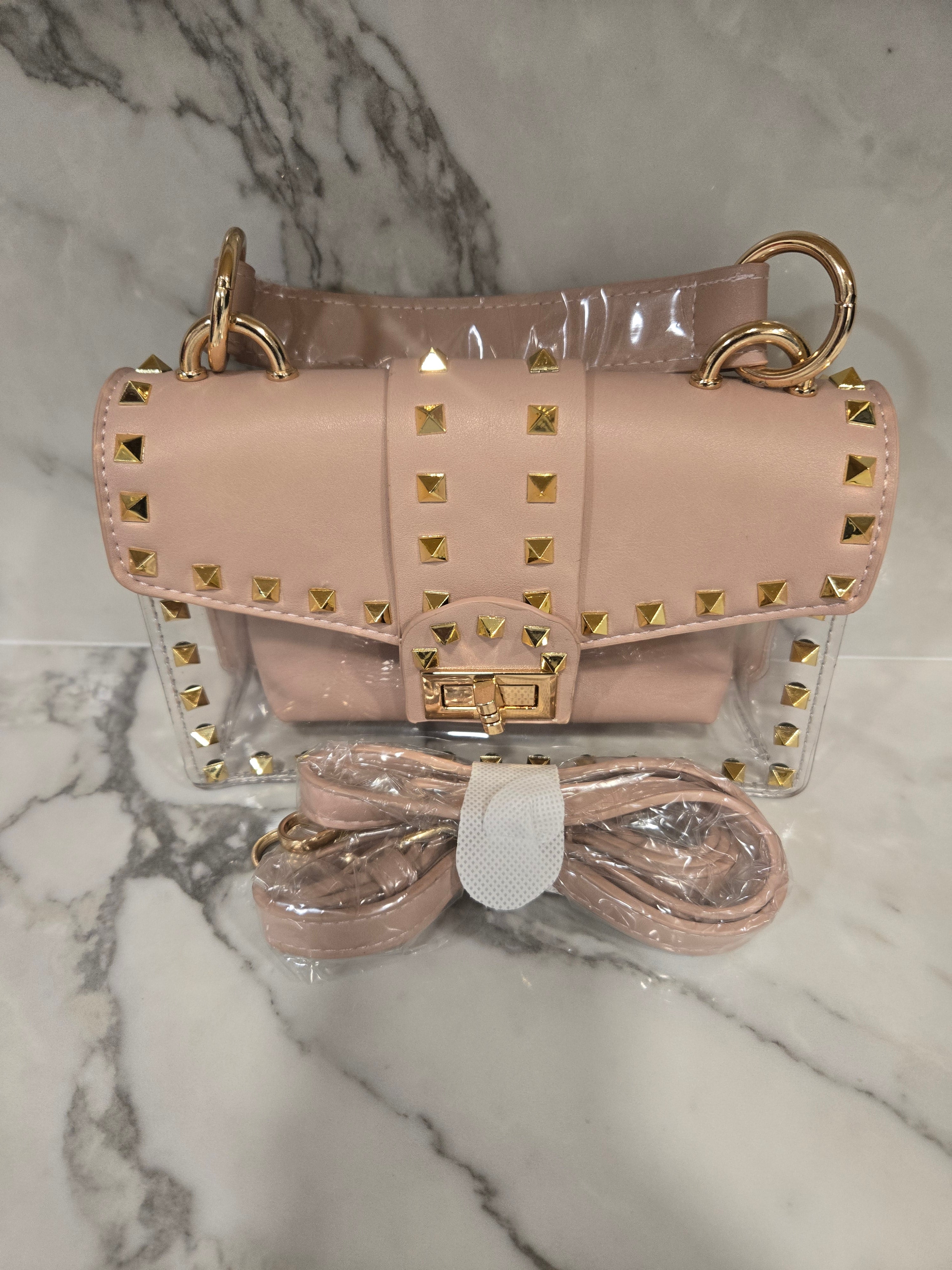 See Through clutch with shoulder Strap