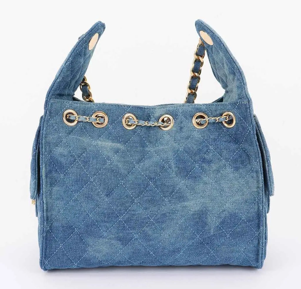 Quilted Denim Shoulder Bag