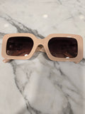 Square  Wide Frame Chunky Chain Sunglasses