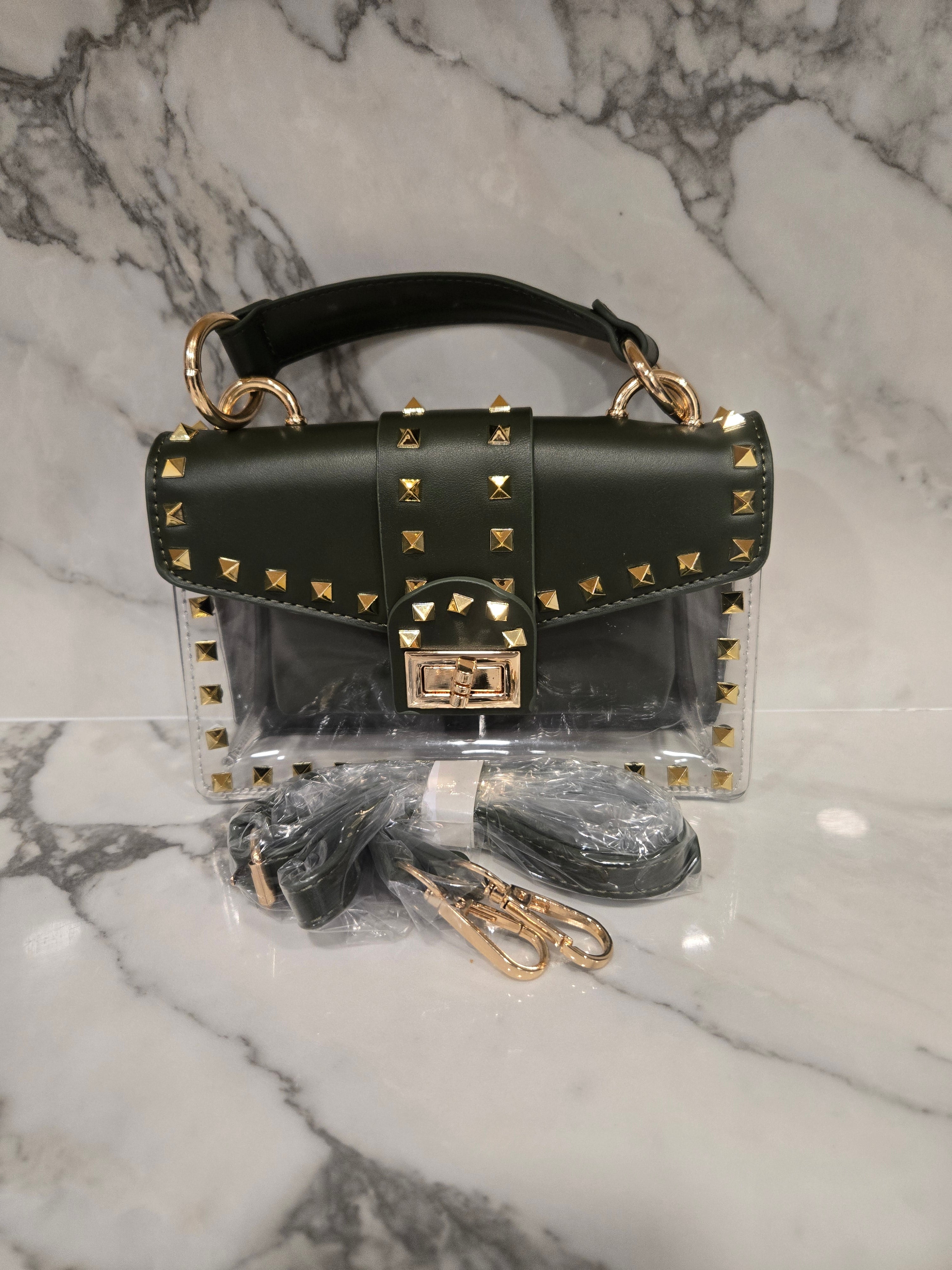 See Through clutch green