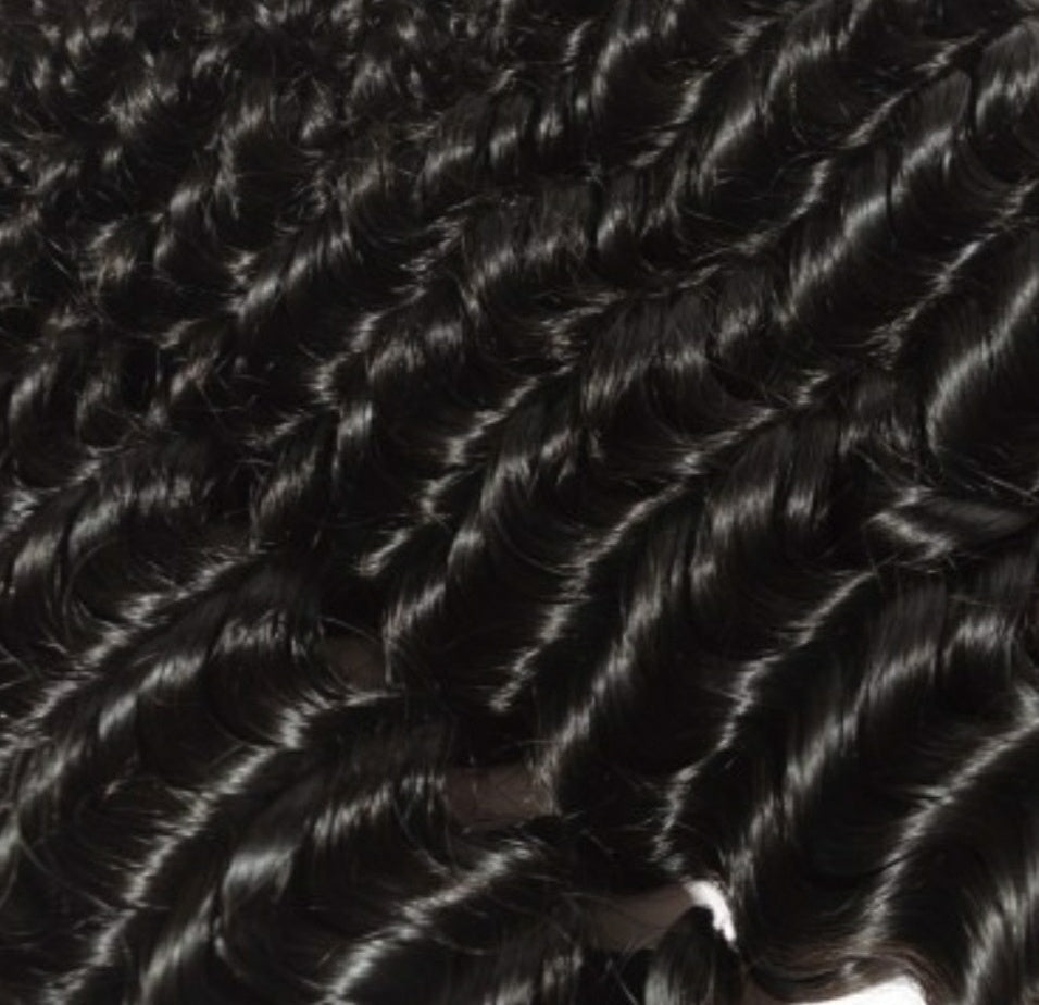 Deep curly virgin Brazilian Bundles #1B natural black