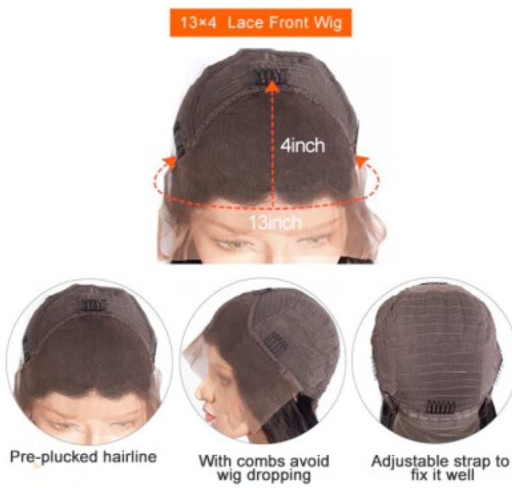 Curly with bangs bob frontal lace wig