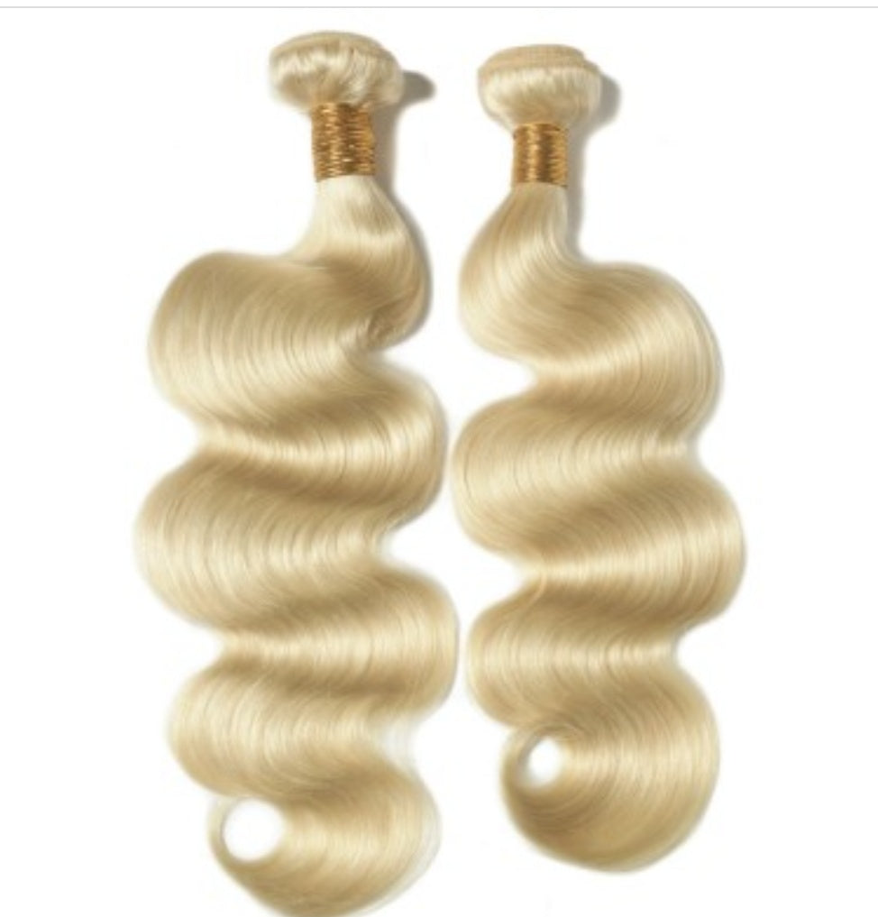 Hair 613 lightest blonde body wavy Bundles