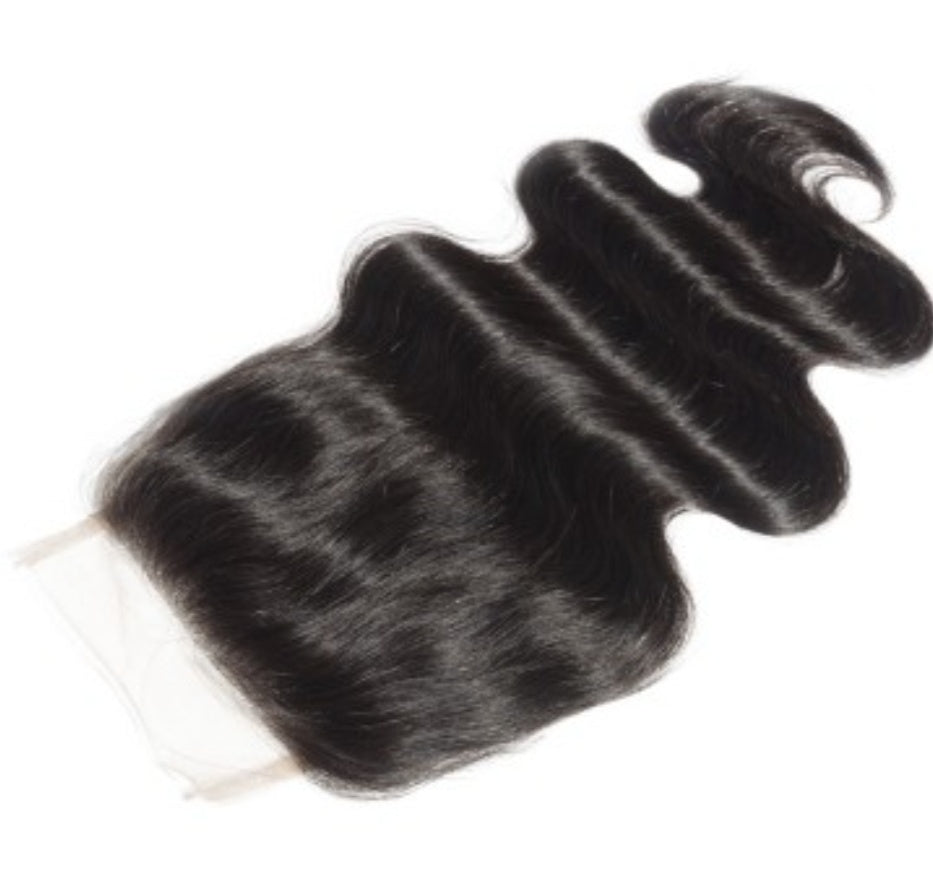 4x4 Body wavy free parted lace closures