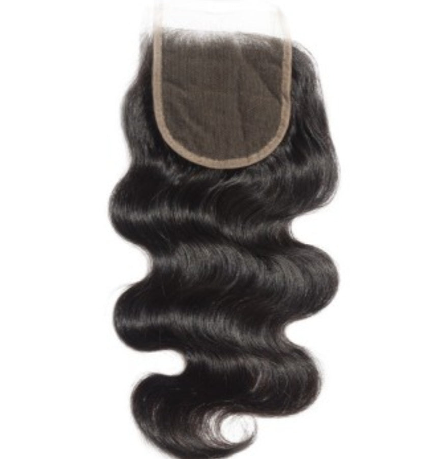 4x4 Body wavy free parted lace closures