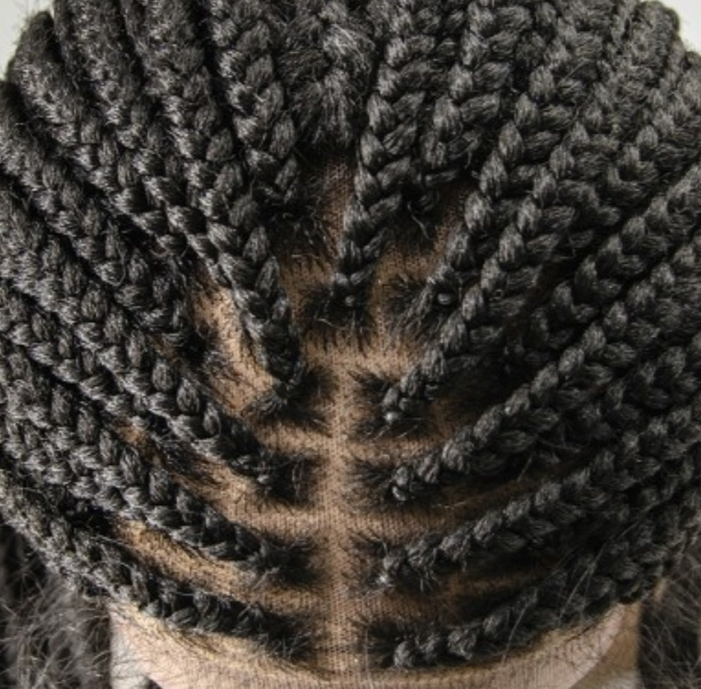 knotless box Braided lace wig medium braids 100% handmade