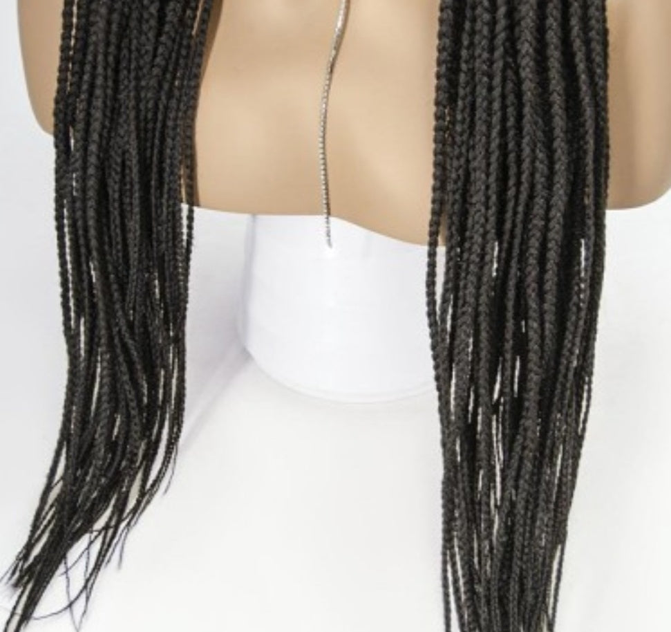knotless box Braided lace wig medium braids 100% handmade