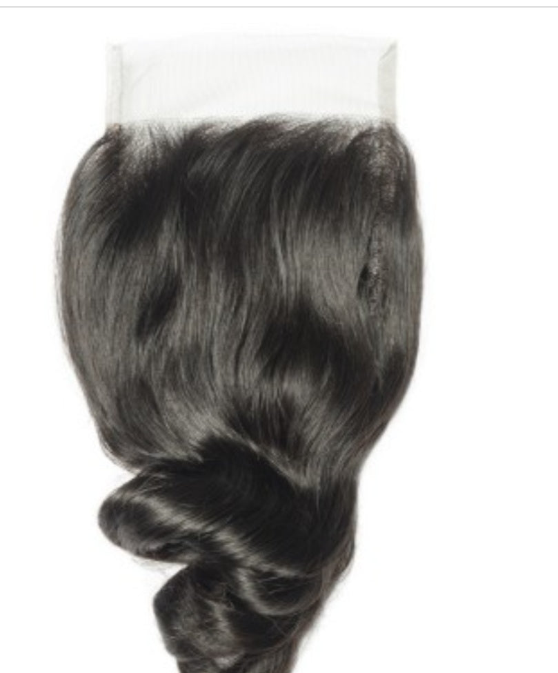4"x4" Loose Wavy Free Parted Lace Closure