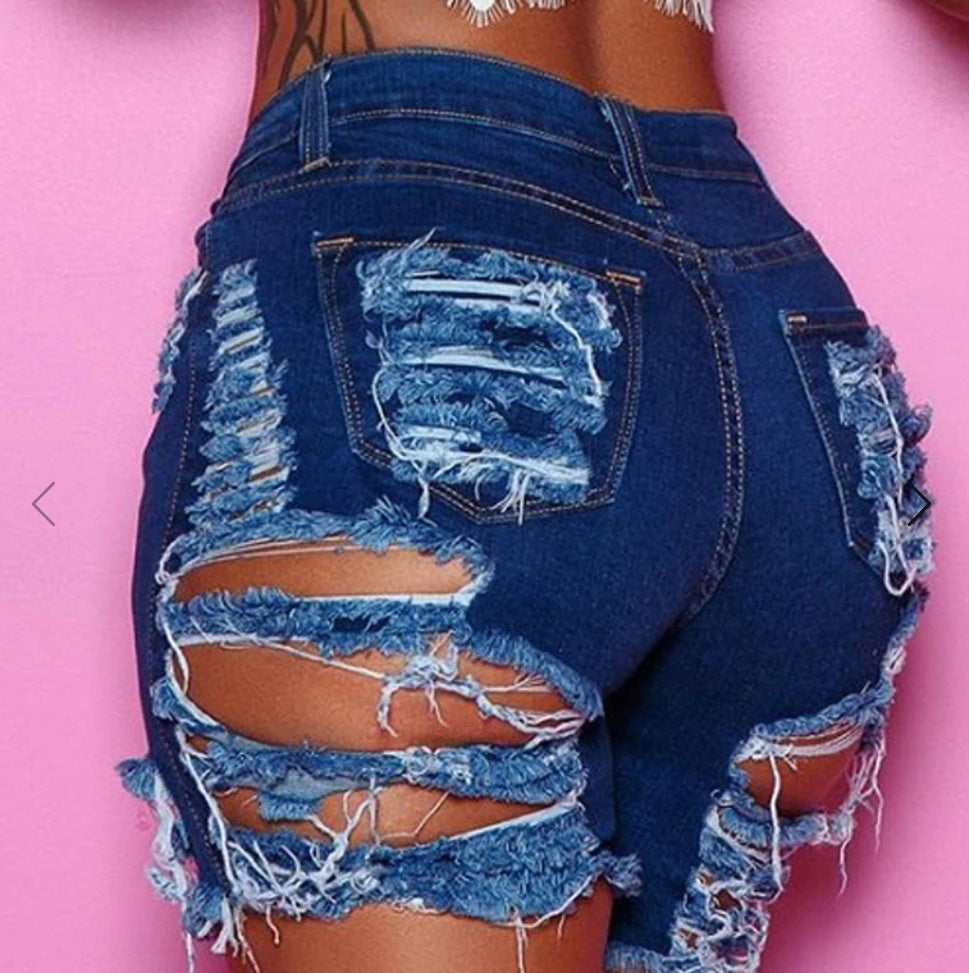 Women's ripped jeans shorts