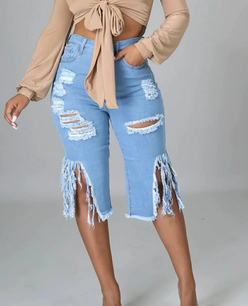 Classy women's stretchy Denim shorts