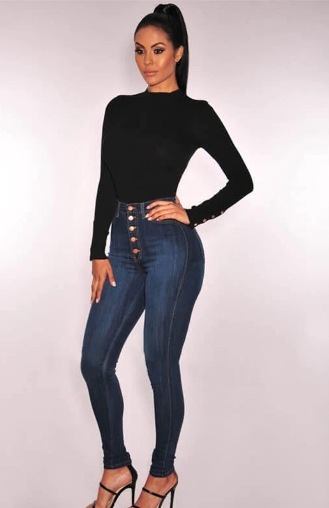 high waist skinny jeans